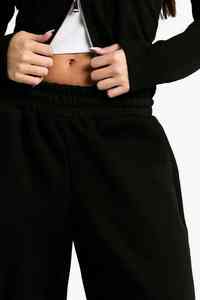 Femmes rétro haute rue pleine longueur jambe droite sable Joggers taille élastique Polyester/coton éponge polaire pantalons de survêtement pantalon - Product Image 5