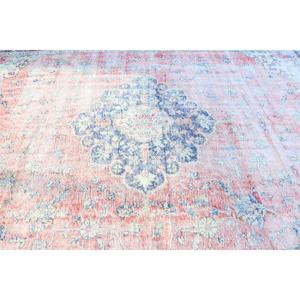 พรมวินเทจขนาด 10.2x12.7 ฟุต พรมตุรกี พรมสีน้ำเงินไล่เฉด พรมขนสัตว์ - Product Image 4