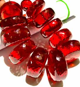 สร้อยพลอยโกเมนสีแดงธรรมชาติลูกปัดเหลี่ยมเพชรพลอยได้รับการรับรอง IGI 20กะรัตสีแดงเข้มสำหรับโอกาสพิเศษ - Product Image 4