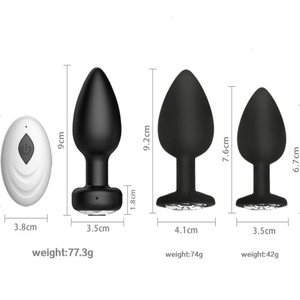 Ensemble de 10 plugs anaux vibrants à 10 fréquences pour femmes, en silicone rechargeable - Product Image 3