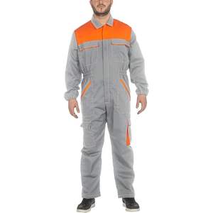 Combinaison de travail professionnelle unisexe CBF Balducci Group, confortable, multi-poches, gris/orange, combinaison industrielle robuste - Product Image 1