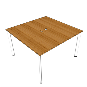 Modern Minimalist Oval <b>Bamboo</b> <b>Table</b> with Assembled Iron Legs 120x120cm 2-Piece Set - Product Image 5