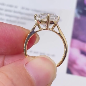 5.00ct Lab Grown Yellow Gold Solitaire Engagement <b>Ring</b> SQ Cushion Cut IGI Certified D-E-F Color VVSVS Clarity <b>Diamond</b> <b>Rings</b> - Product Image 3