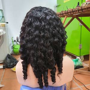 Peluca de cabello humano virgen Remy de grado 13x4 vietnamita con mechones de ondas profundas crudo para extensión de cabello de trama Frontal de encaje 12A - Product Image 3