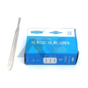 100 vô trùng thép carbon surgi scalpel Blades #24 với 1 scalpel xử lý # 4-chính xác dụng cụ phẫu thuật cho y tế
