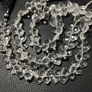 Perles en forme de cerf-volant en cristal de Quartz à facettes de haute qualité perles de fantaisie en pierres précieuses blanches pour la fabrication de bijoux - Product Image 2