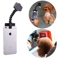 Bastone Selfie Rettangolare Regolabile Riutilizzabile in Plastica Resistente per Animali Domestici, Classico Pieghevole Retrattile, Clip Assistente Fotografico per Cani e Gatti