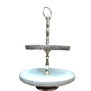 Présentoir à gâteaux décoratif à 3 niveaux en bois rond, support de service pour fruits et gâteaux, décoration de fête de Noël - Product Image 4