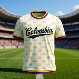 Maglia da Calcio Unisex Colombia WC 2023 con Motivo Bandiera, Top per Tifosi, Regalo per il Giorno della Partita, Diverse Taglie - Product Image 3