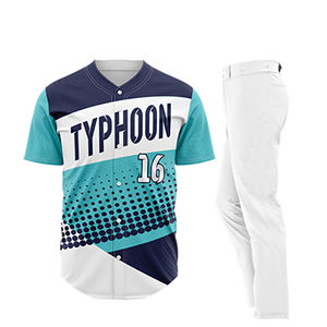 เสื้อซอฟต์บอลคอวีปักตามสั่งโพลีเอสเตอร์100% ชุดเบสบอลติดกระดุมเต็มตัวระบายอากาศได้ดีมีขนาดพิเศษ - Product Image 4