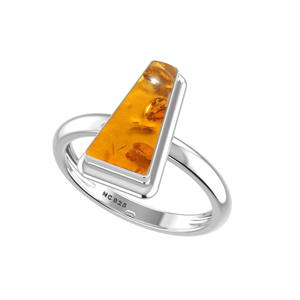 Bague en argent sterling 925, finition haut de gamme, sertie de pierres précieuses ambrées, formes variées, classique, tendance, pour mariage, fête, unisexe - Product Image 3