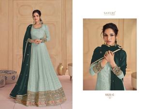 Vestido de Noche Largo Anarkali Acampanado para Mujer Colección de Fiesta de Bodas Indias y Pakistaníes para la Temporada Festiva Fabzone en Relieve - Product Image 2