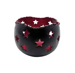 Soporte votivo redondo de hierro de nueva calidad, nuevo diseño rojo con tarro de vela de aluminio para decoración de iluminación navideña hecha a mano - Product Image 1