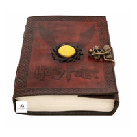 Carnet en cuir véritable fait main Harry P Magical Wizard Stone, couverture rigide épaisse 150 GSM, objet de collection Halloween