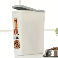 Afossa 6L Conteneur de stockage hermétique pour aliments pour animaux de compagnie en plastique PP écologique, design carré, logo personnalisé, bols, mangeoires, chiens, voyage