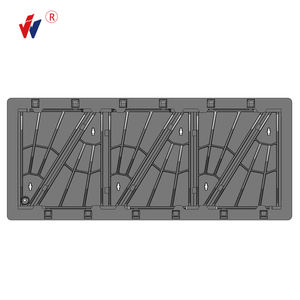 Couverture de regard de canalisation en fonte JRC14 carrée OEM ODM personnalisée, <span class=keywords><strong>peinture</strong></span> bitumineuse noire, D400 EN125, sécurité routière, double triangle, télécommunications - Product Image 6