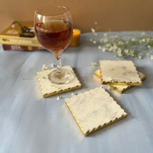 Best Quality Square Stone Coasters for Home & Kitchen Use Classic Style <b>Tabletop</b> Decorative Mats & Pads - Product Image 1