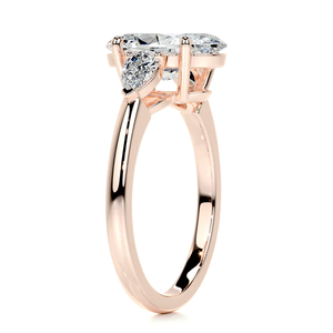 Anillo de Compromiso con Diamante Cultivado en Laboratorio de Corte Ovalado de 3.38 Ct, Tres Piedras, Oro Blanco de 14K, Estilo Bohemio, Certificado IGI, Regalo de Aniversario para - Product Image 5