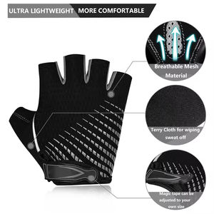 Gants d'haltérophilie d'exercice en cuir pour la compétition Gants de gymnastique unisexes et lourds Gant d'entraînement sportif à demi-doigts - Product Image 2