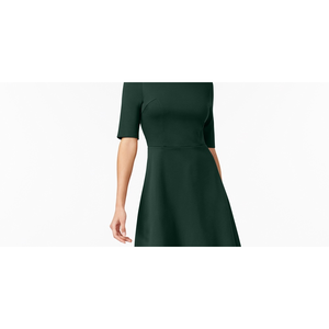 Abito da donna Monteau comodo e svasato con scollo a conchiglia, verde, taglia Petite X-Large - Product Image 2