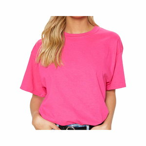 Qualité supérieure Logo personnalisé femmes tendance T-shirts de mode Unique décontracté tricoté uni teint respirant usine nouveau grand - Product Image 1