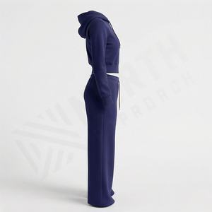 Conjunto Casual de Alta Calidad para Mujer, Top Corto Transpirable con Cremallera, Sudadera con Capucha de Talla Grande, Pantalones Deportivos, Ropa Deportiva para Gimnasio y Fitness - Product Image 3