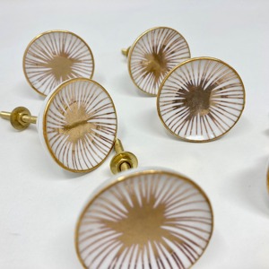 ลูกบิดสีขาวและสีทองสำหรับตู้ลิ้นชักและประตูมือจับตกแต่งหรูหราสำหรับตกแต่งบ้านการตกแต่งภายในที่ทันสมัยและเฟอร์นิเจอร์ - Product Image 3