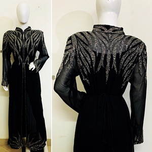 ชุดทานอาหารค่ำสุดหรูทันสมัยชุดกระโปรงแฟชั่นสำหรับสตรีมุสลิมคาฟตันเปิดด้านหน้า - Product Image 2