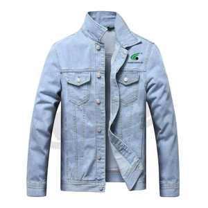 Chaqueta vaquera asequible de color sólido para hombre, Chaquetas vaqueras de invierno personalizadas OEM, ropa de calle duradera de última moda - Product Image 1