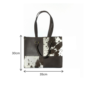 Bolso de mujer hecho de cuero de vaca natural y pelo en el elegante monedero de cuero genuino - Product Image 1