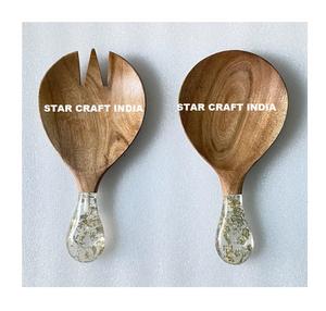 Couverts en bois en résine avec poignée en émail pour restaurants de luxe et hôtels décor de table ustensiles de cuisine ensembles de couverts inde - Product Image 5