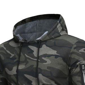 Hommes Casual Camouflage Hoodies 100% Coton Hiver Plus La Taille Polaire Sweat Épais Chaud Manteau-Stonewashed Vente en Gros - Product Image 5