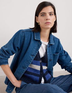 Servicio OEM de alta calidad, Chaquetas vaqueras sueltas hechas en fábrica para mujer, cuello vuelto, chaqueta de mujer, Chaquetas vaqueras de la mejor calidad para mujer - Product Image 4