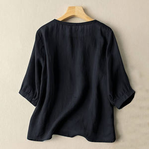 Las mejores camisas floreadas de lujo de verano con cuello redondo, camisetas casuales con estampado personalizado de estilo medio, alta calidad, venta al por mayor directa de fábrica - Product Image 2