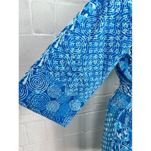 ชุดกิโมโนยาวแบบกลับด้านได้ Kantha Pur สีเขียวพาสเทล ลายสัตว์ ผ้าฝ้าย สำหรับคลุมชุดว่ายน้ำ - Product Image 4