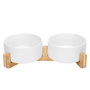 Minimalist Mdf And Metal <b>Dog</b> <b>Bowl</b> With Slim Profile <b>Stand</b> Complementing Contemporary Home Pet Decor Styles - Product Image 4