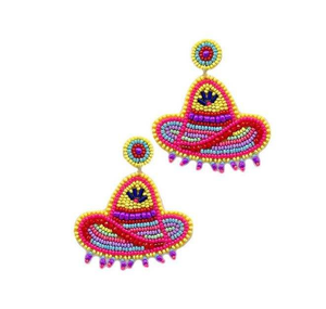 Trendy Multicolor <b>Stud</b> <b>Earrings</b> with Handmade Beaded Embroidery for Stylish Women <b>Girls</b> Party Occasion New Beautiful Design - Product Image 3