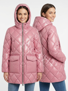 Chaqueta Acolchada Larga con Capucha para Mujer, Abrigo Acolchado Cálido con Cierre de Cremallera y Bolsillos Delanteros, Oferta de Invierno - Product Image 2