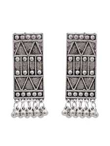 High Quality Oxidised <b>Silver</b> Square Long <b>Necklace</b> <b>Set</b> Cost-Effective <b>Silver</b> Plated Fashion Jewelry with Black Dori <b>Necklace</b> - Product Image 3