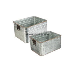 Maceta de metal de alta calidad, maceta grande galvanizada duradera, lo mejor para la decoración del hogar y el jardín, disponible a bajo precio al por mayor - Product Image 1