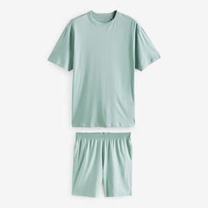 Ensemble de chemise à manches courtes d'été pour hommes à la mode de haute qualité 100% coton respirant deux pièces Style décontracté - Product Image 6