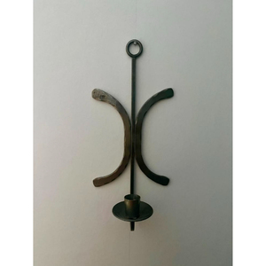 Porte-bougie mural minimaliste en métal noir, idéal pour la décoration lumineuse de la maison, du salon ou de la chambre. - Product Image 2