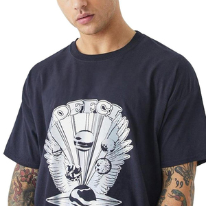 T-shirts blancs à manches courtes et col en O personnalisables OEM pour hommes 100% coton motif lettre de sérigraphie longue durée - Product Image 3