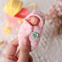 Babeside Fay 4,5 Zoll Vollplatin-Silikon Mini Reborn Babypuppen Schlafendes Neugeborenes Weiches Spielzeug Mini-Spielzeug