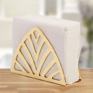 ที่ใส่กระดาษทิชชู่สีทองทรงสามเหลี่ยมสำหรับบ้านร้านอาหารสำนักงานที่ใส่ทิชชู่โลหะแบบพกพาสำหรับวางบนโต๊ะ - Product Image 1