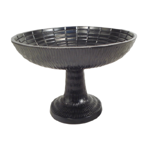 Bain d'oiseau en métal poli noir motif de conception de coupe de diamant fabriqué à la main Top vente pour un usage extérieur décoratif de balcon de jardin - Product Image 1