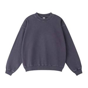 Sweatshirts pour hommes en éponge française lavés à l'acide vintage 380gsm personnalisés vente en gros de pulls ras du cou en coton pour hommes - Product Image 6