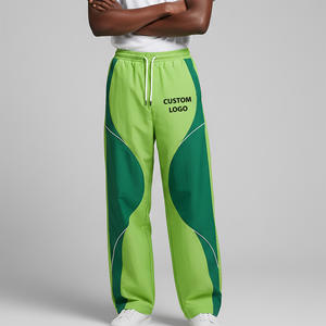 Pantalones Deportivos de Chándal para Hombre, Estilo Casual, Otoño Invierno, Gruesos, con Cordón, Bloques de Color, Poliéster, Algodón, Rayas, Lavados - Product Image 1