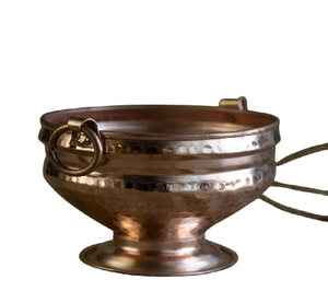 Bol rond traditionnel en cuivre martelé à la main, petit gangal, décoration d'intérieur, service de table en cuivre, pièce maîtresse. - Product Image 1