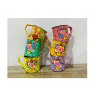 Mug à thé en acier premium, motif floral, pour boissons froides, idéal pour mariages et événements, vente en gros pour hôtels, mugs à thé au lait, vente directe usine